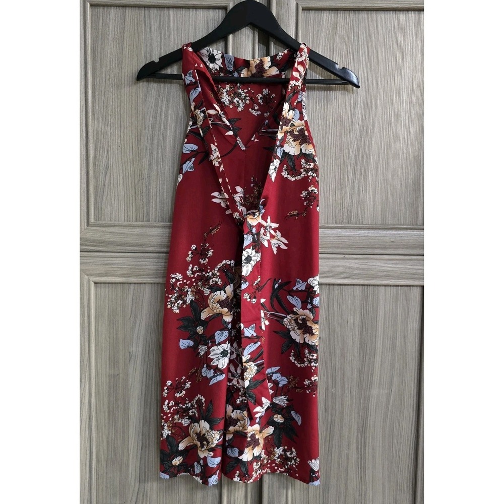 Shein Floral Halter Top Womens Dress  Size Medium Necktie/Bow